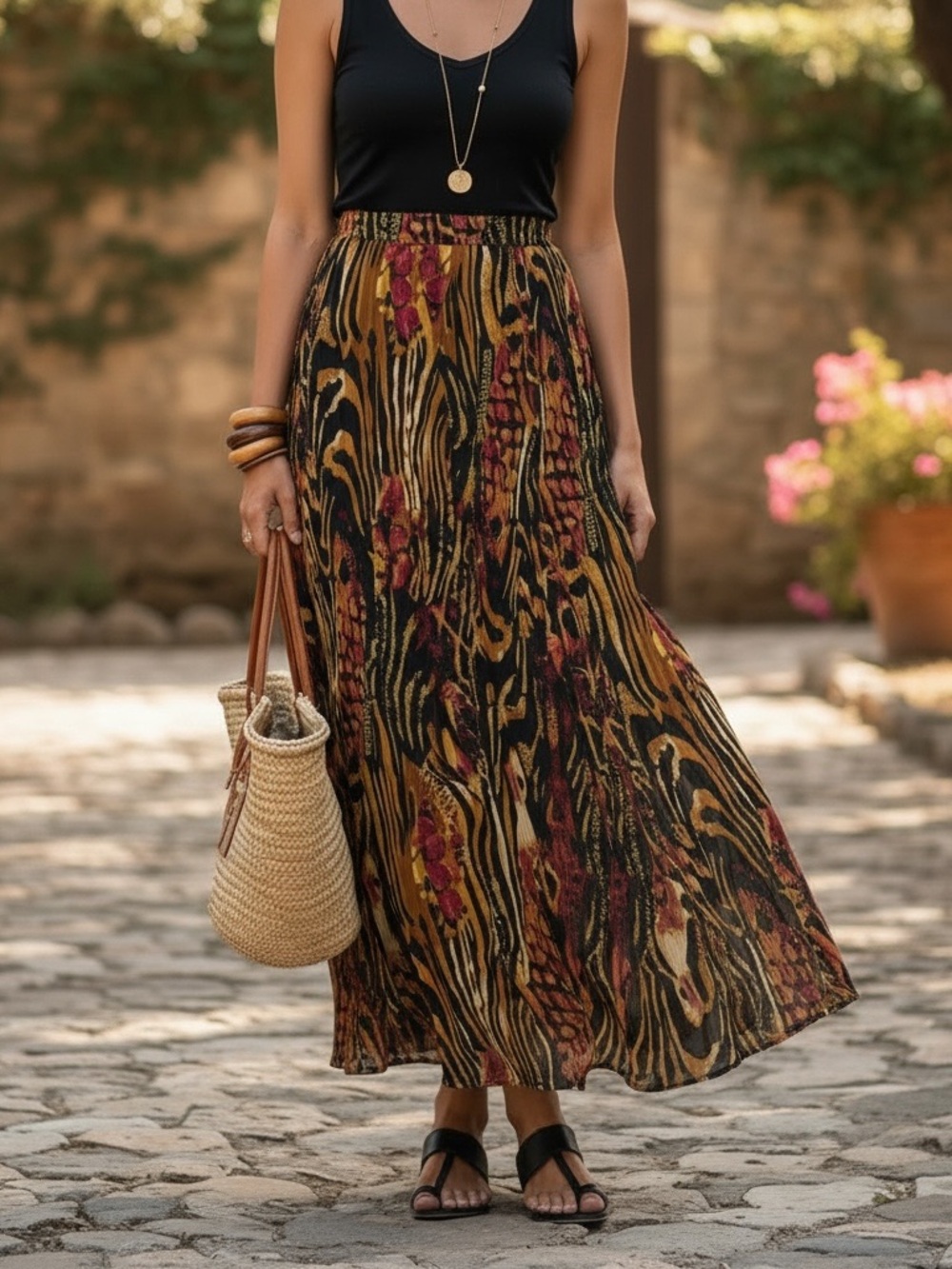 Chelsea and Theodore Animal Print Skirt, M